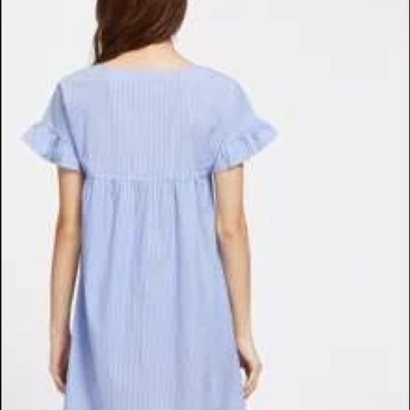 Tiered Baby Doll Dress, Ruffle Sleeves, Soft Blue, Effortless & Feminine… - Picture 9 of 9
